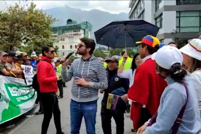 El director nacional de Participación Ciudadana del MIES fue parte de las manifestaciones.