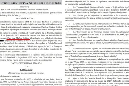 Este es el decreto firmado por el ejecutivo de Colombia que avala la extradición de Cao Lay Muñoz