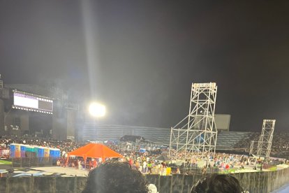 La pareja durante el concierto.
