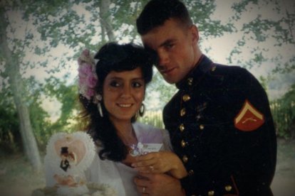 Lorena y John, el día de su boda. Tenían menos de un año de haberse conocido.