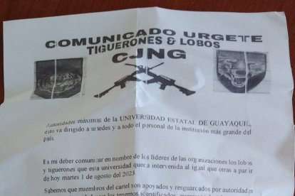 El panfleto que habría sido entregada días antes.