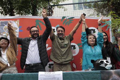 En la celebración del sí en la consulta popular.