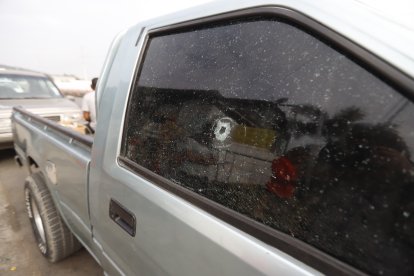 En esta camioneta movilizaba un comerciantes que ayer casi fue secuestrado.