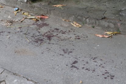 En el lugar de los hechos aún se observan los rastros de sangre.