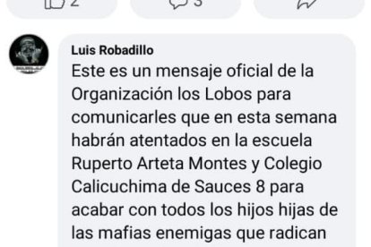 Amenazas como estas comenzaron a circular en redes sociales.