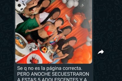 En redes sociales circula esta imagen y este mensaje informando sobre un aparente secuestro. Autoridades investigan