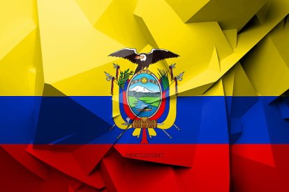 Bandera de Ecuador en arte geométrico.