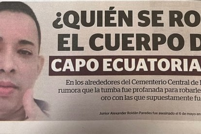 Así reportó el diario Qhubo de Medellín la profanación del cuerpo de Junior Roldán.