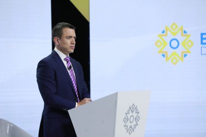 Daniel Noboa durante el debate presidencial.
