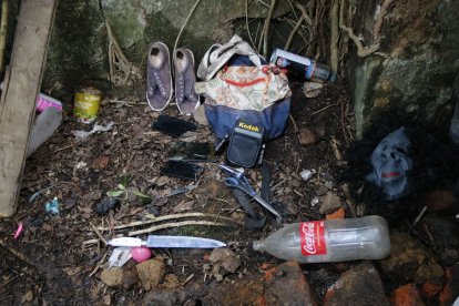 Esta es la evidencia que la policía halló en una de las laderas del sector.