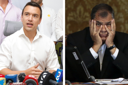 Daniel Noboa, presidente electo de Ecuador, y Rafael Correa, exmandatario.