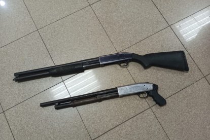 Entre las evidencias hay armas de fuego.