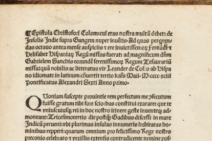 Esta es la carta subastada de Cristóbal Colón.