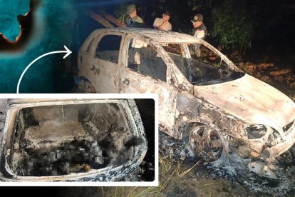 En la cajuela del carro estaban los dos cuerpos.