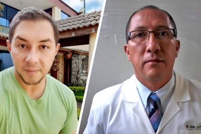 El sospechoso, José Jácome Moya, de 31 años, y su padre, la víctima, el doctor José Jácome Lara, de 57 años.