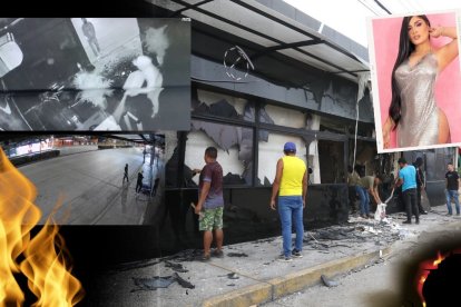 Así quedó la discoteca propiedad de la modelo y de su esposo, tras el atentado hecho por 3 sujetos.