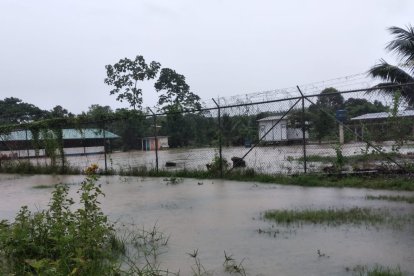 Sector inundado por la fuerte lluvia en Esmeraldas.