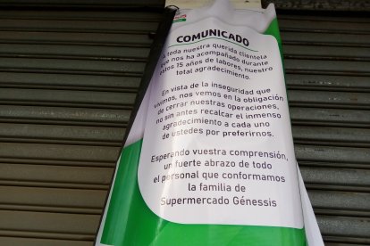 El cartel en la que la empresa se despide de Posorja.