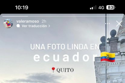 La usuaria Valeria Ramos compartió una foto en Quito