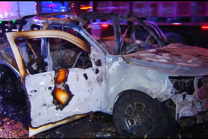 La camioneta en la que se movilizaban los sospechoso del secuestro.