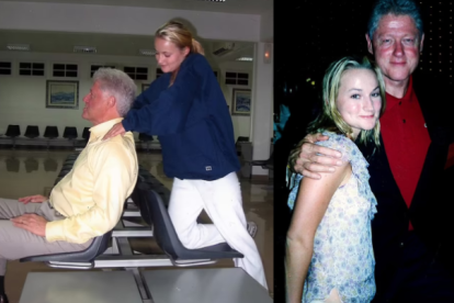 Bill Clinton junto a menores que acusaron a Epstein de abuso y tráfico.