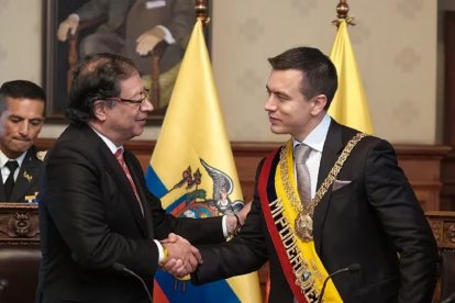 Gustavo Petro, Presidente de Colombia, y Daniel Noboa, Presidente de Ecuador.