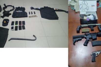 Las evidencias halladas en poder de los uniformados.