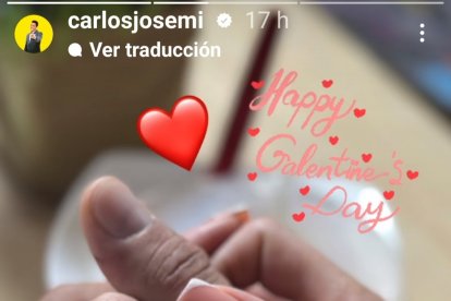 La imagen que publicó Carlos José Matamoros sobre su nuevo amor.