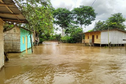 Los comuneros se quedaron sin el puente de madera que los conducía a sus cultivos.