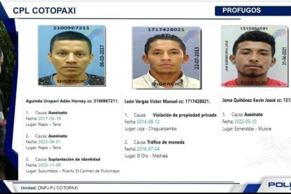 Estos son los tres reos que evadieron los controles carcelarios.