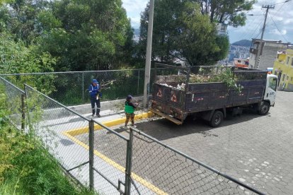 Los desechos recogidos fueron retirados por personal del Municipio de Quito.