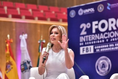 La criminóloga durante un evento en México, organizado por el FBI.