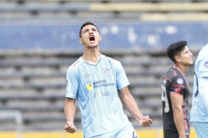El jugador de El Nacional gritó el gol.