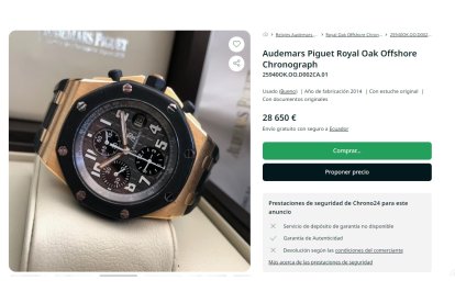 Este sería el Audemars Piguet encontrado en la casa de Muentes.
