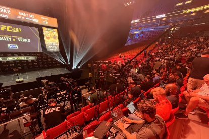 Una de las instancias previas a la pelea de Marlon Vera frente a Sean O' Malley.