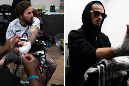 Chito Vera y Sean O'Malley se preparan en camerinos.