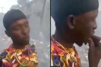 El video que se volvió viral en internet muestra a un hombre comerse parte de una pierna humana.