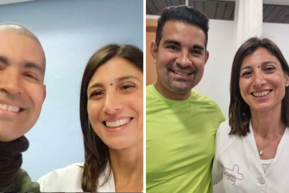 La primera foto es del 2019 y la otra del 2024. Luis Antonio posa junto a la doctora Elena Pérez Cevallos, quien ha sido clave en su recuperación y en algunas ocasiones la ha descrito como un ángel y amiga.