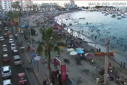 Así lucía el balneario de Salinas en la tarde del viernes 29.