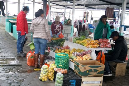 En el mercado de Juan Montalvo, la clientela disminuye porque compra afuera del lugar.