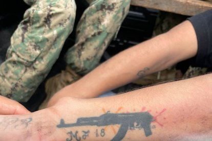 El tatuaje de alias Cachete.