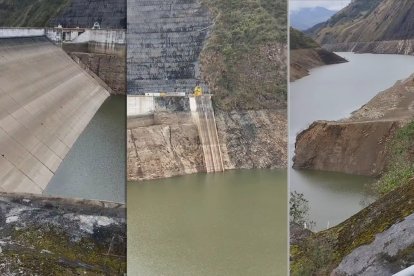 Esta es la hidroeléctrica de Mazar. En la última imagen se observa el embalse en la zona más cercana a la represa. Este nivel no ha sido suficiente para encender las dos turbinas con las que cuenta.