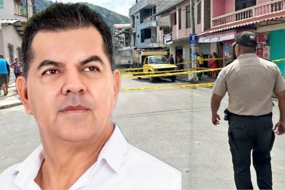 El alcalde, Jorge Maldonado, según la Policía, fue alcanzado por sicarios cuando estaba en el centro de Portovelo.