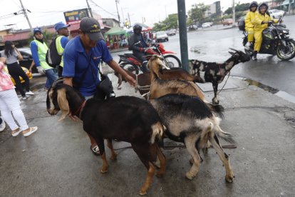 Muchas personas saludaban al trabajador.