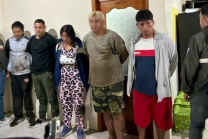 Los aprehendidos el pasado lunes 22 de abril en Puerto Quito.