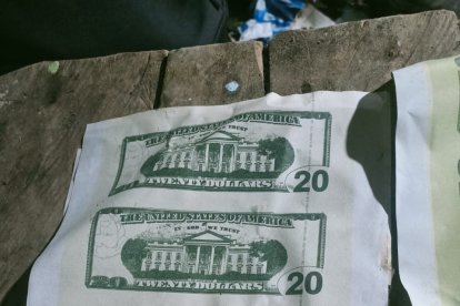 Cientos de billetes falsos fueron incautados.