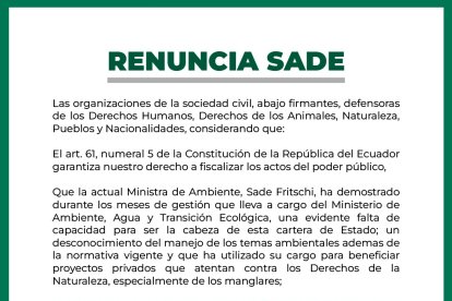 Las 37 organizaciones que se agruparon para solicitar la renuncia de la ministra firmaron un escrito.