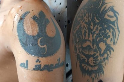 Agentes esperan que por estos tatuajes la familia identifique al hombre  hallado al filo de la carretera.