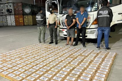 El cargamento decomisado en el camión.