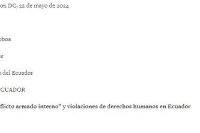 Captura de una fragmento de la carta dirigida al presidente Daniel Noboa sobre las acciones en el conflicto armado